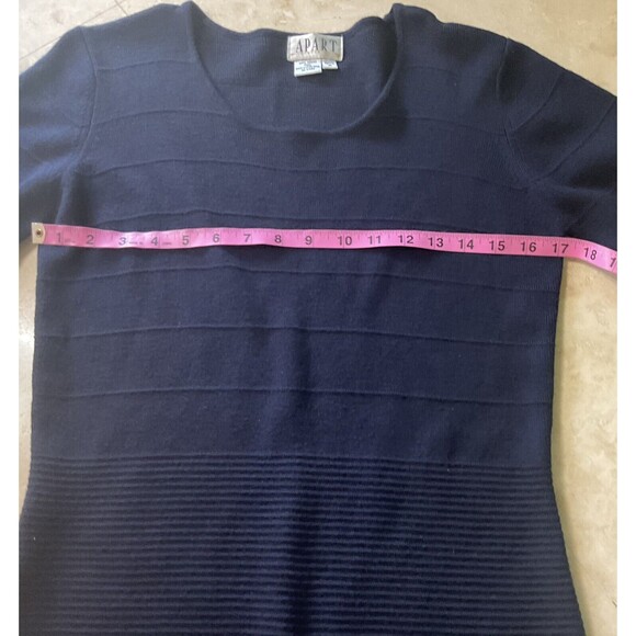 🌙 Apart Impressions Merino Wool Sweater Dress – Navy Blue – Size M (Fits Small) - Picture 8 of 11